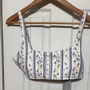 ANTONIO MELANI Squareneck Bralette ABYSS Floral Striped Bikini Top Size XL
